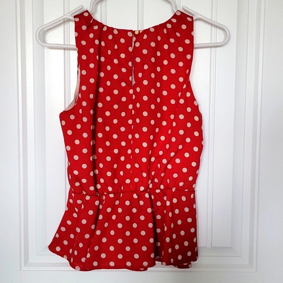 New Red Polka Dot Blouse - Picture 2 of 5